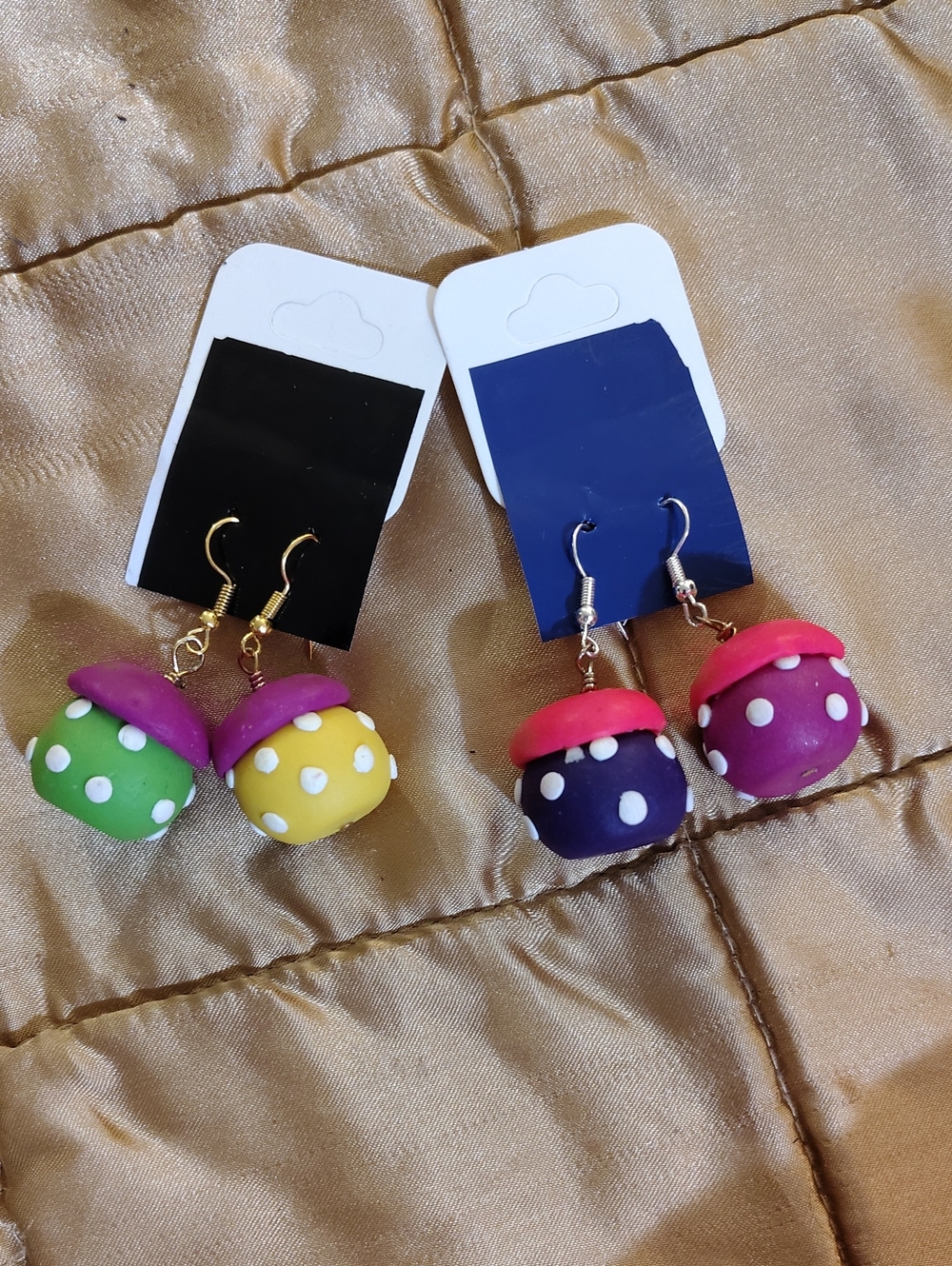 Colorful Mushroom Dangle Earrings for Kids - Multicolor
